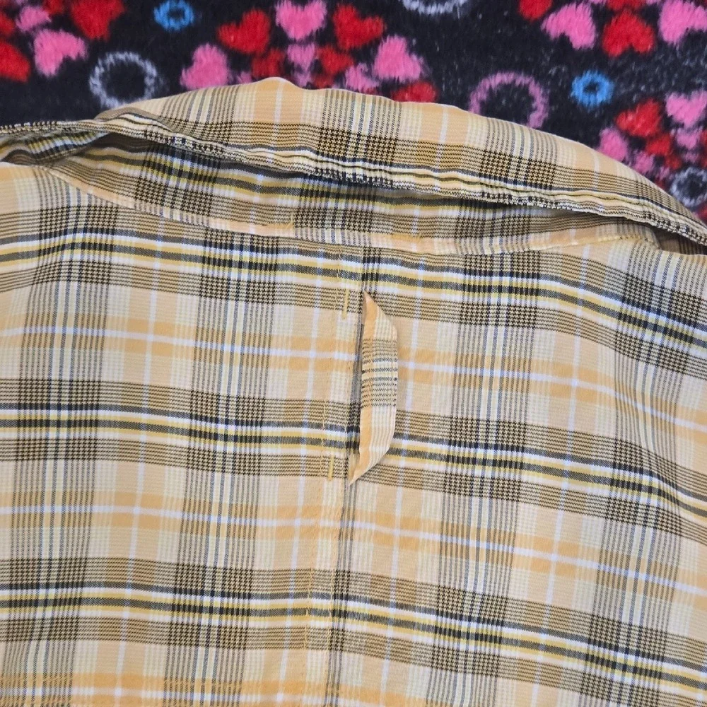 The North Face Mens Yellow Plaid Short Sleeve Button Down Shirt AXT7 Size Medium